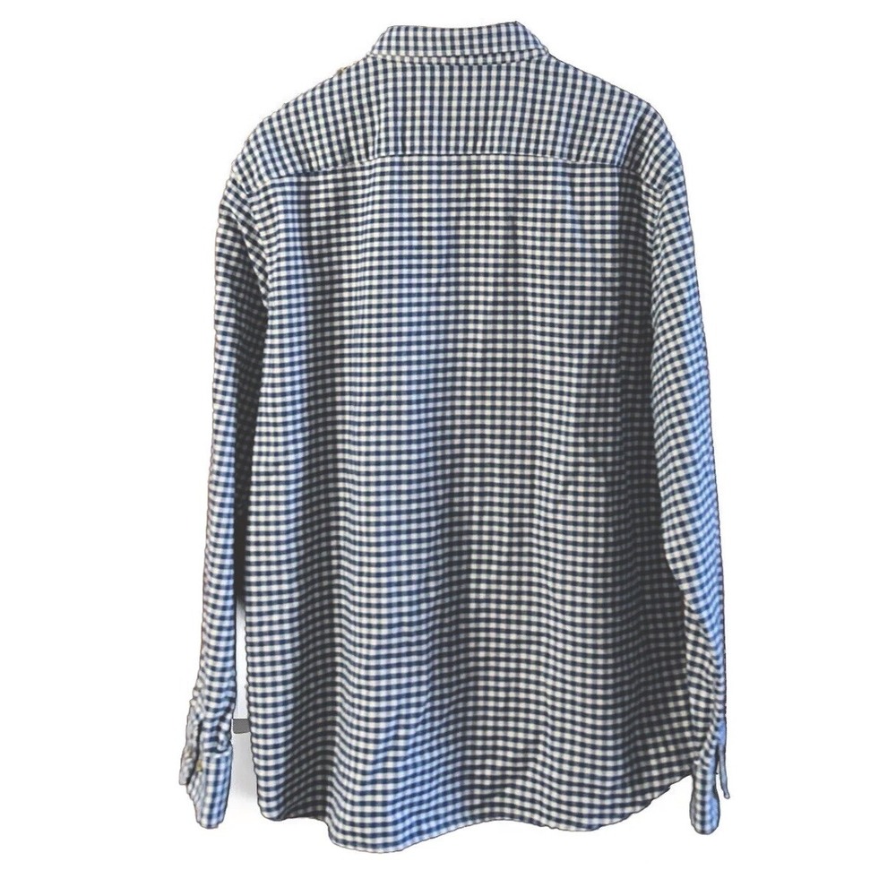 Untuckit Large Blue Beige Check L/S Button Up "Cerasuolo"Flannel Shirt Sz 2XL EC - Picture 3 of 8